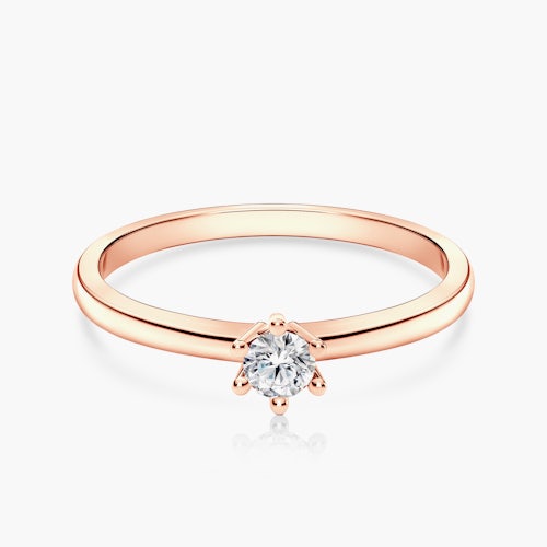 Pierścionek zaręczynowy SAVICKI: różowe złoto, diament